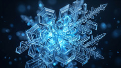 Ice Crystal Snowflake Digital Image Photo Wallpaper Background Desktop AI Art