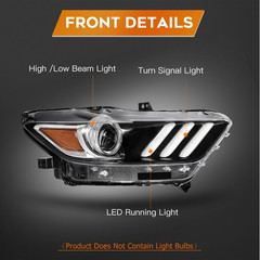 Headlight Assembly Fit for Ford Mustang 2015-2020 Xenon Type | Fit 2015-2020 for
