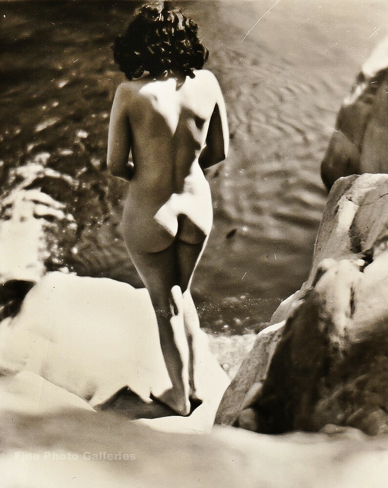 1928 Original EDWIN BOWER HESSER Art Deco Female Nude Woman Silver Gelatin Photo