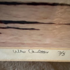 Wes Caulter Signed Framed Matted Color Photo Down the Backstretch Saratoga 1989