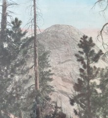 Vintage Hand Tint Oil Color Photo Yosemite CA. Sentinel North Dome 15”x11” VGC