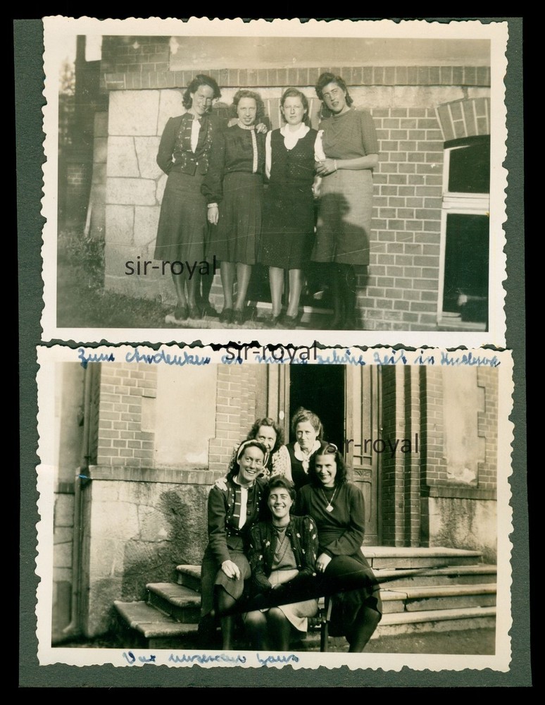 Bad Kudowa 1943 – Women in Front of House – Silesia 1940s – Poland – Photo 10x13cm