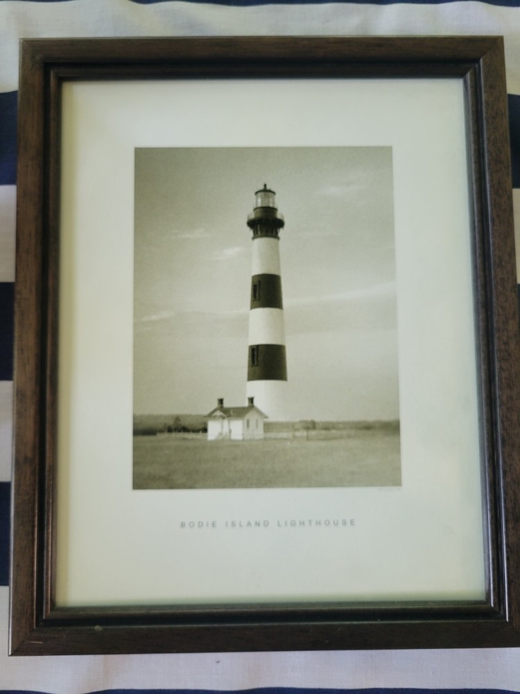 Bodie Island Lighthouse Outer Banks Framed Black& White Print