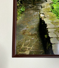 Glossy Photograph: Brook and Stone Wall. 15 in. x 12 in. Diane L. Deanna