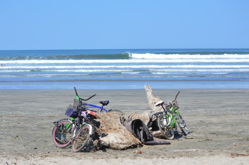 Costa Rica Nosara Photo of Bikes Canvas Surfing Beach Waves Wall Art Surfing