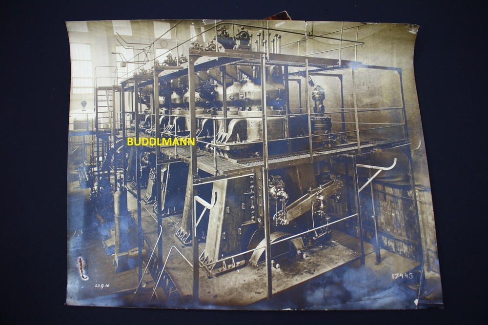 Antique Photo MAN Nuremberg Steam Engine 1916 Industrial Construction Engineering