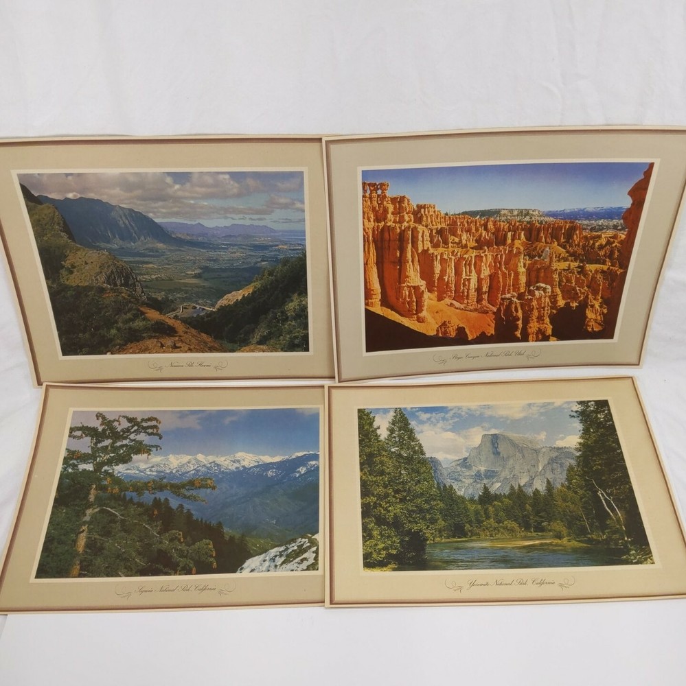 4 Standard Oil Of California National Park Photo Art Prints 12×15″ Sequoia Bryce