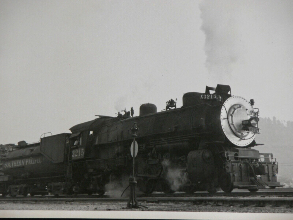 Southern Pacific Engine #3215 SP Locomotive Station Photograph Vtg 50s Railway