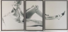 Super Rare 1980’s Male Nude Model Triptych Listed SF Artist DENNIS KOHN