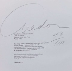 Richard Avedon / MADE IN FRANCE SIGNED LIMITED EDITION 1/100 WITH SILVER 1st ed