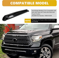 Front Upper Hood Bulge Molding Grille Trim Compatible with 2014-2021 Toyota Tund