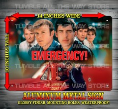 Emergency 1972 Station 51 TV Show Glossy Metal Sign Wall Art 10″ x 14″