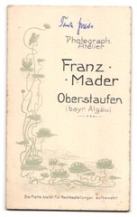 Photograph Franz Mader, Oberstaufen, portrait beautiful Miss with tied back