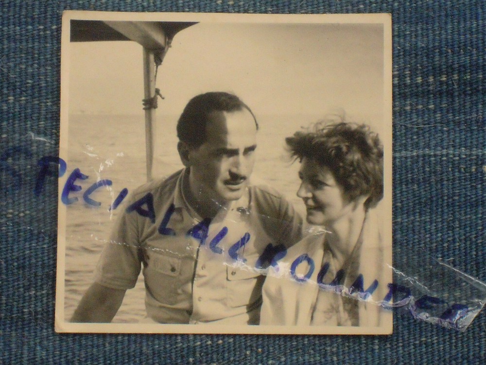 Old Photo Vintage SHAMAN PARENTS Romantic Ship Sea, ROLF KARRER-KHARBERG Rare