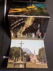 Notebook 10 Photos Souvenir of Lourdes, Virgin, St Bernadette 7.5 x 10.5 cm