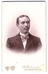 Photograph Ad. Hartmann, Dessau, Franzstraße 24b, portrait of a young man with