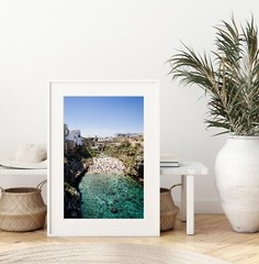 Puglia Italy Photography Polignano a Mare Aerial Beach Print Mediterranean Sea
