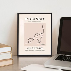Pablo Picasso Canvas Wall Art Cat Posters Prints Abstract Line Drawing Pictur…