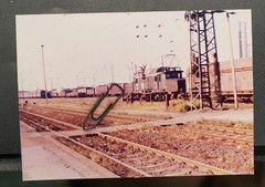 Photo GDR Electric Locomotive Railcar Track Station Bitterfeld? Train Picture Old Paint