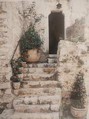 Original Art Print «Steps and Stones» Maureen Love Matted Framed 20×24″ Vintage