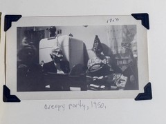 Vintage Found Photo Creepy Party 1950 Halloween Costume Vernacular Snapshot