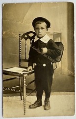 orig. Photo postcard photograph child children around 1930 boy school student class