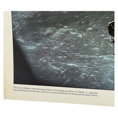 NASA Apollo 11 Lunar Module Ascends Moon with Earth Photo 1969