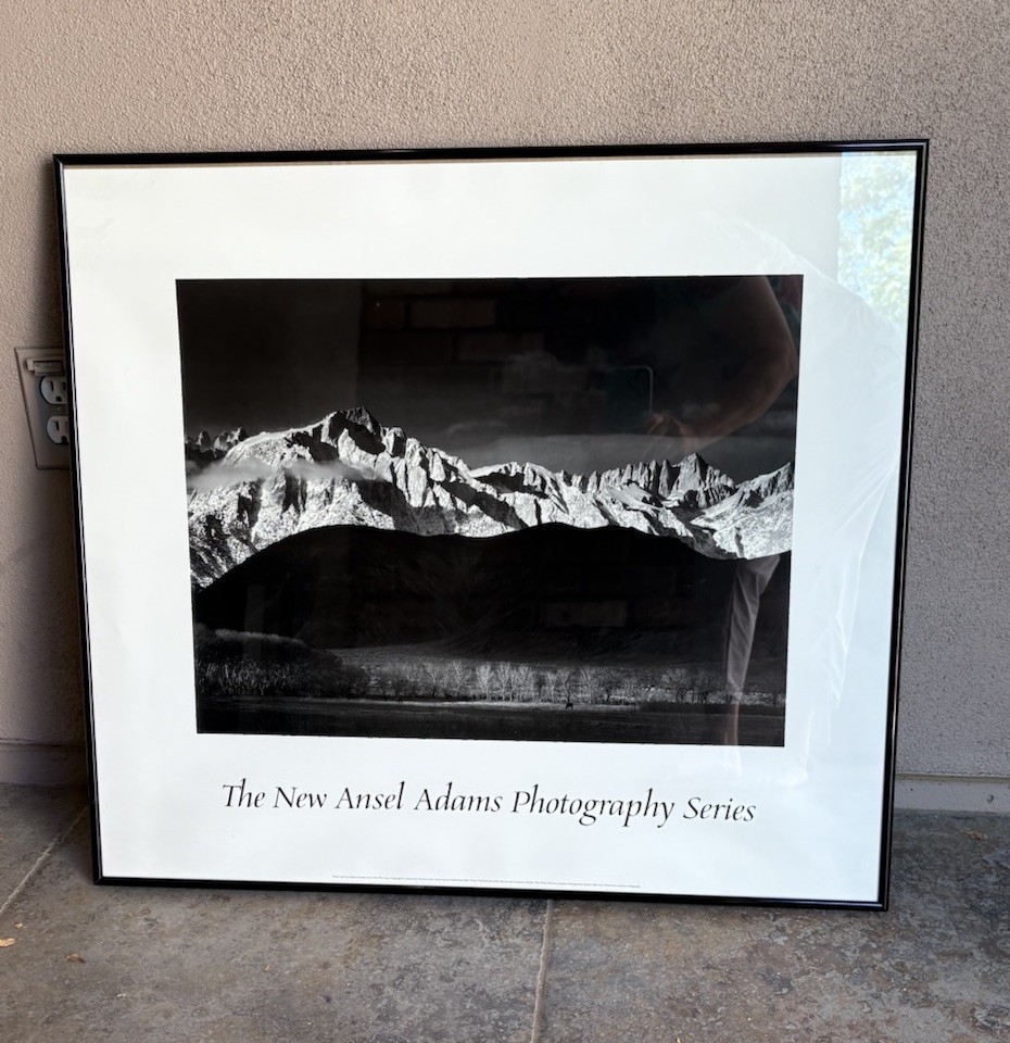 VTG Ansel Adams Litho ‘Winter Sunrise, Sierra Nevada, From Lone Pine’ 29×26”