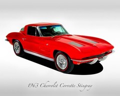 Classic Cars – 1963 Chevrolet Corvette – Red – Print