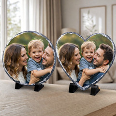 Personalized Slate Photo Plaque Custom Picture Stone w/ Stand Gift