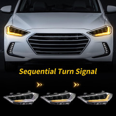 VLAND LED Headlights for 2017 2018 Hyundai Elantra, W/Start Blue to White DRL &