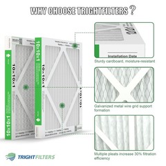 TRIGHTFILTERS 10x10x1 Air Filter 6 Pack, Durable MERV 8 Pleated Home HVAC AC …