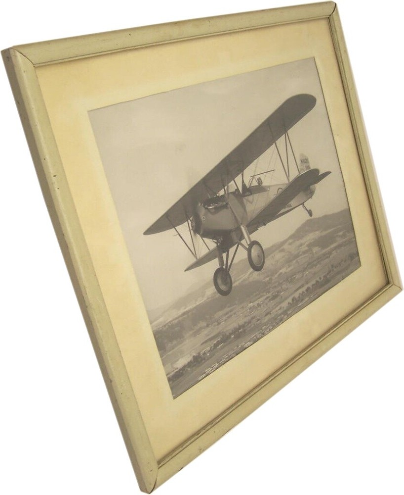 Vintage Framed/Matted Photograph of U.S. AIRMAIL Biplane in Flight – Nice Photo