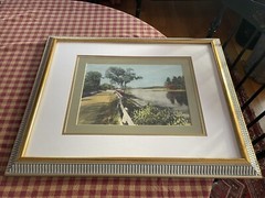 SIGNED SAWYER AMONOOSUC RIVER LITTLETON HAND TINTED PHOTOGRAPH FRAMED