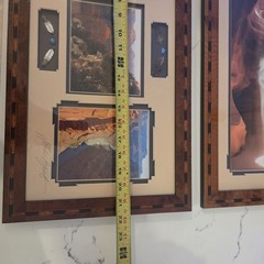Vintage Alain Briot Landscape Triptych Signed Southwestern Navajo Style Frames