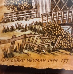 Richard Neuman Repro Water Color Print Madison County Bridge Vintage 1994