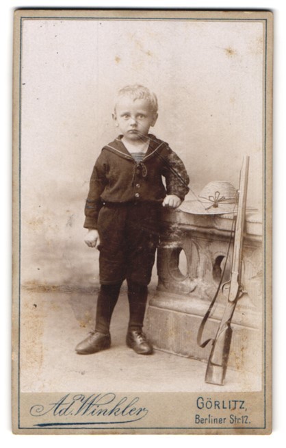 Photograph Ad. Winkler, Görlitz, Berliner Str. 12, Little Blonde Boy Posing