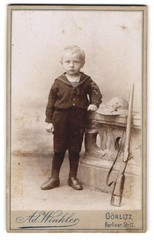 Photograph Ad. Winkler, Görlitz, Berliner Str. 12, Little Blonde Boy Posing