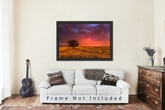 Prairie Photography Print: Oklahoma Landscape Stormy Sky Plains Western Photo