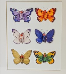 Anne Geddes Butterfly Babies Photograph Framed Matted 12″x15″ Nursery Decor