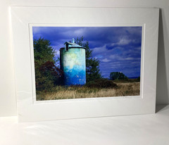 Fine Art Photograph Blue Silo Lake Michigan Shoreline Landscape Signed & Matted