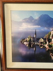 Framed Hallstatt Australia Lake Village Landscape. By John & Debora Scanlan.