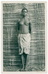Young Pretty Woman Semi Nude Portrait Senegal Upper Volta Vintage Circa 1940