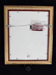 Vtg Original Framed Portrait White Maltese Dogs Gold Color Wood Ready To Hang