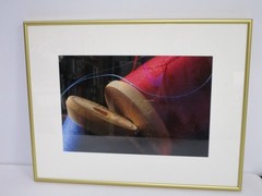 Beautiful 9.5×13.5 Original Photograph in a Matted 15.5×19.5 Gold Frame Sewing