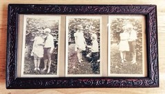 circa 1920s THE MARRIAGE PROPOSAL, 3 FRAMED PHOTOGRAPHS, ORNATE WOOD FRAME