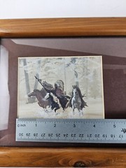 Marguerite Fields Lithograph «Mystic Warriors» Framed Matted Arrowhead Art Print
