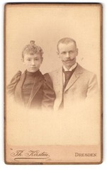 Photograph Th. Kirsten, Dresden-Neustadt, Bautznerstr. 12, young pair probably used