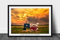 Farm Photography Print – Picture of Tractor Painted as Texas State Flag