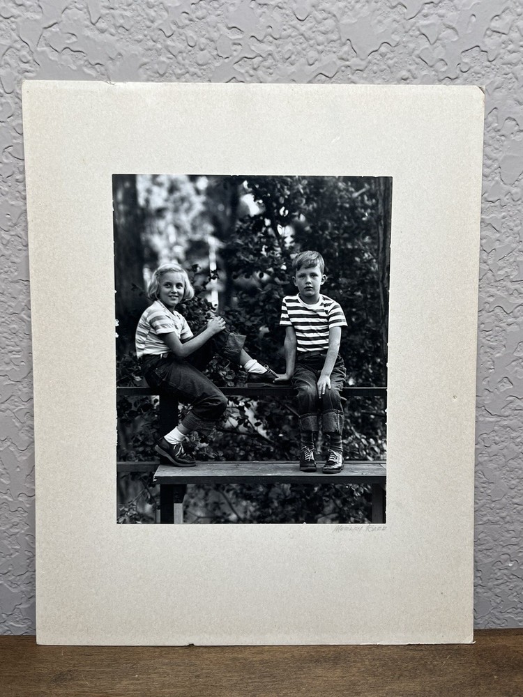 RARE Original Morley Baer Signed Photograph 1940’s Children in Carmel By The Sea